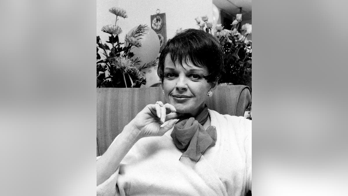 FILE - In this July 31, 1967 file photo, actress-singer Judy Garland poses backstage at the Palace Theater in New York. The Library of Congress announced 25 new additions to the registry, Wednesday, March 29, 2017. Recordings selected for their historical, artistic or cultural significance include Garland’s version of “Over the Rainbow.”  (AP Photo, File)