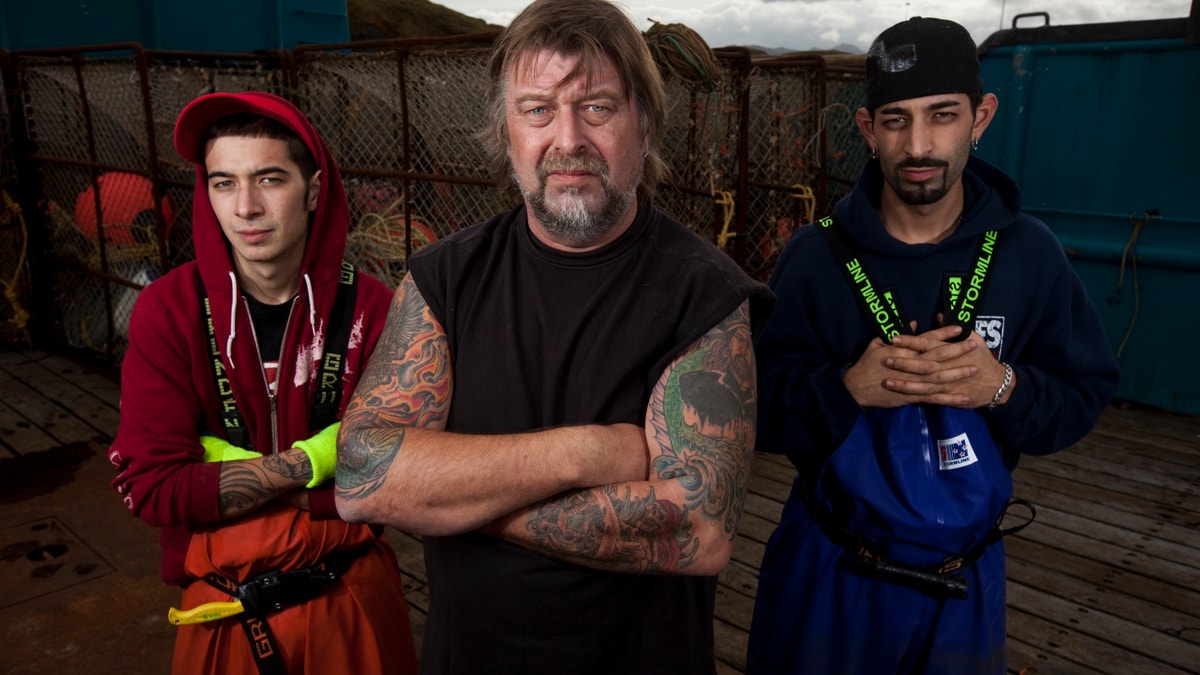 Cornelia Marie Captain Phil Harris (center) and his sons (from left to right) Deckhand Jake Harris and Deckhand Josh Harris are photographed on the Cornelia Marie during Deadliest Catch season six. (photo by Rick Gershon/Reportage by Getty Images)