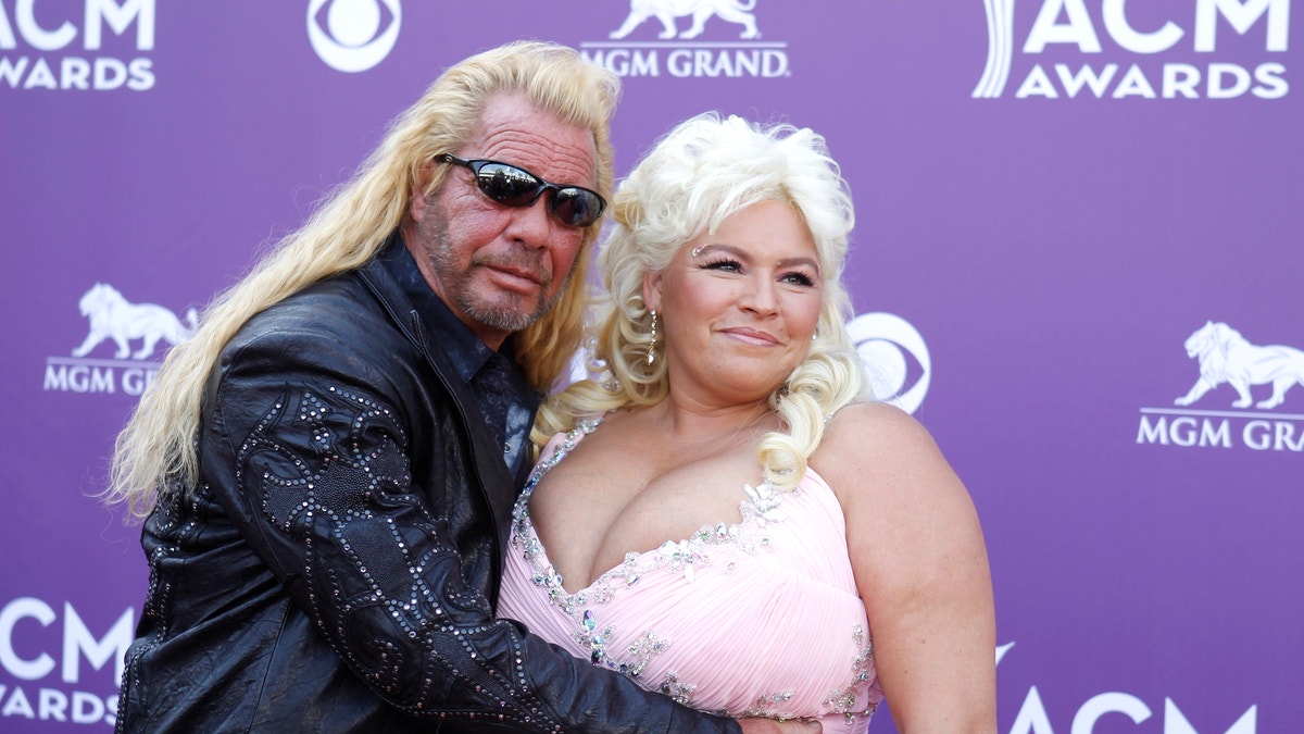 Duane and Beth Chapman arrive at the 48th ACM Awards in Las Vegas, April 7, 2013.
