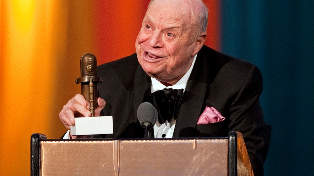 Comedian Don Rickles speaks after receiving the Johnny Carson Award during the second annual 2012 Comedy Awards in New York April 28, 2012.