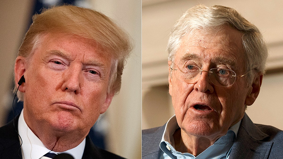 donald trump charles koch AP Getty