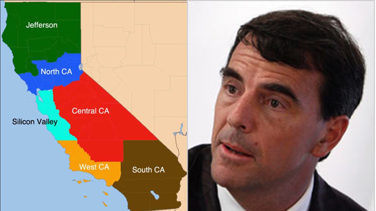 Tim Draper previously proposed splitting California into six states.
