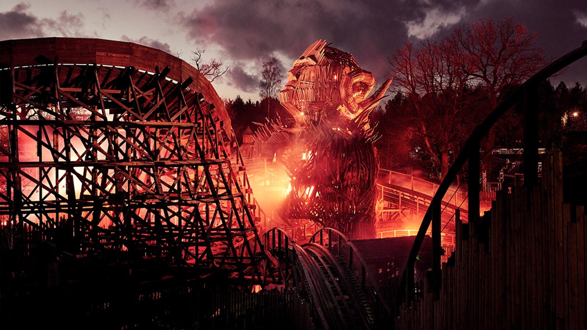 New Wicker Man wooden roller coaster bursts into flames mid ride