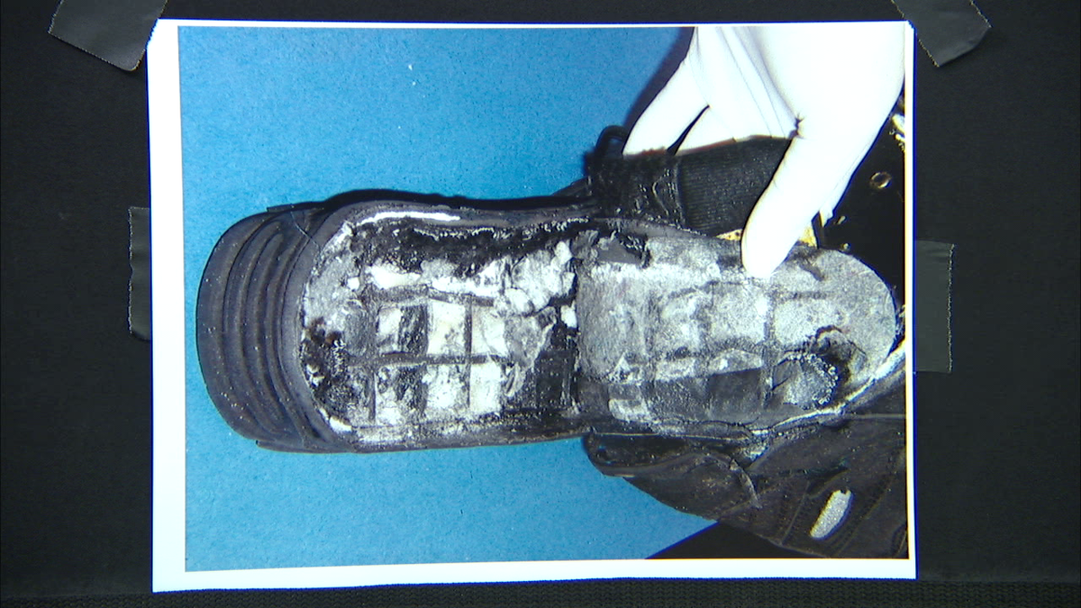 The 2001 shoe bomb worn by Al Qaeda terrorist Richard Reid.