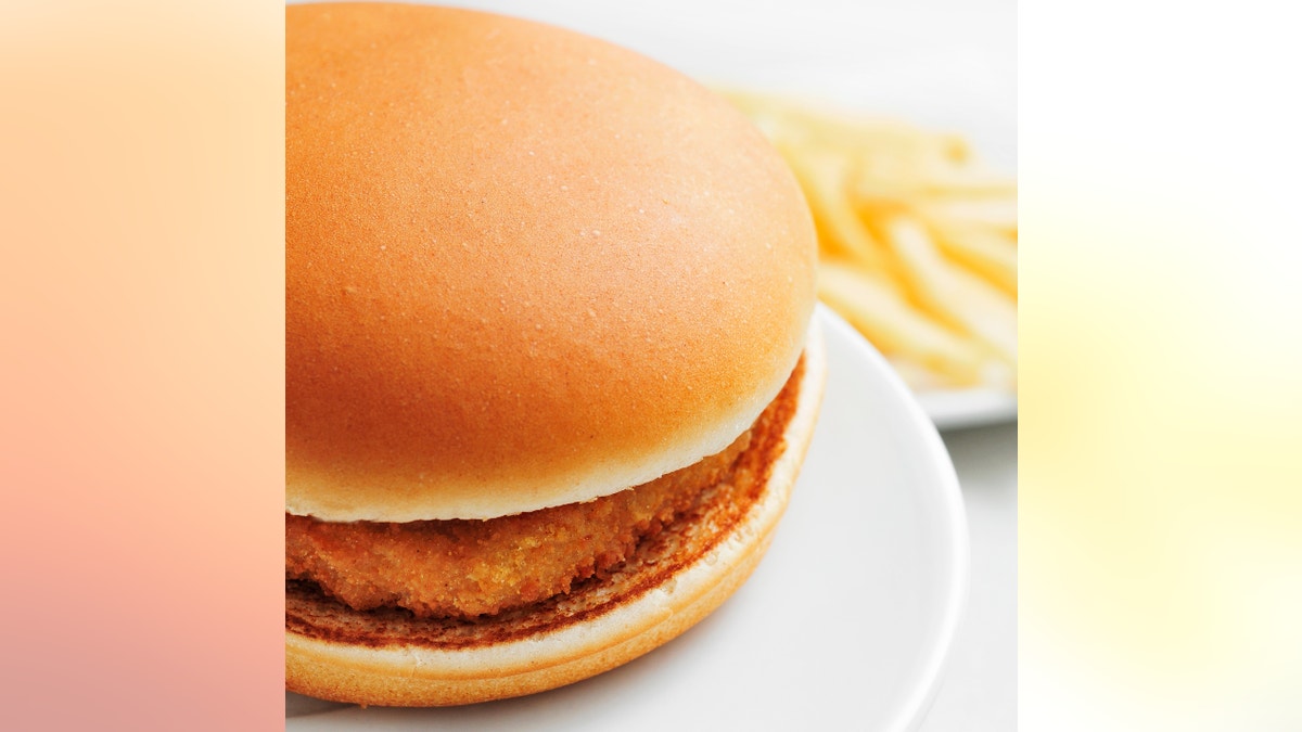 chicken burger and fries