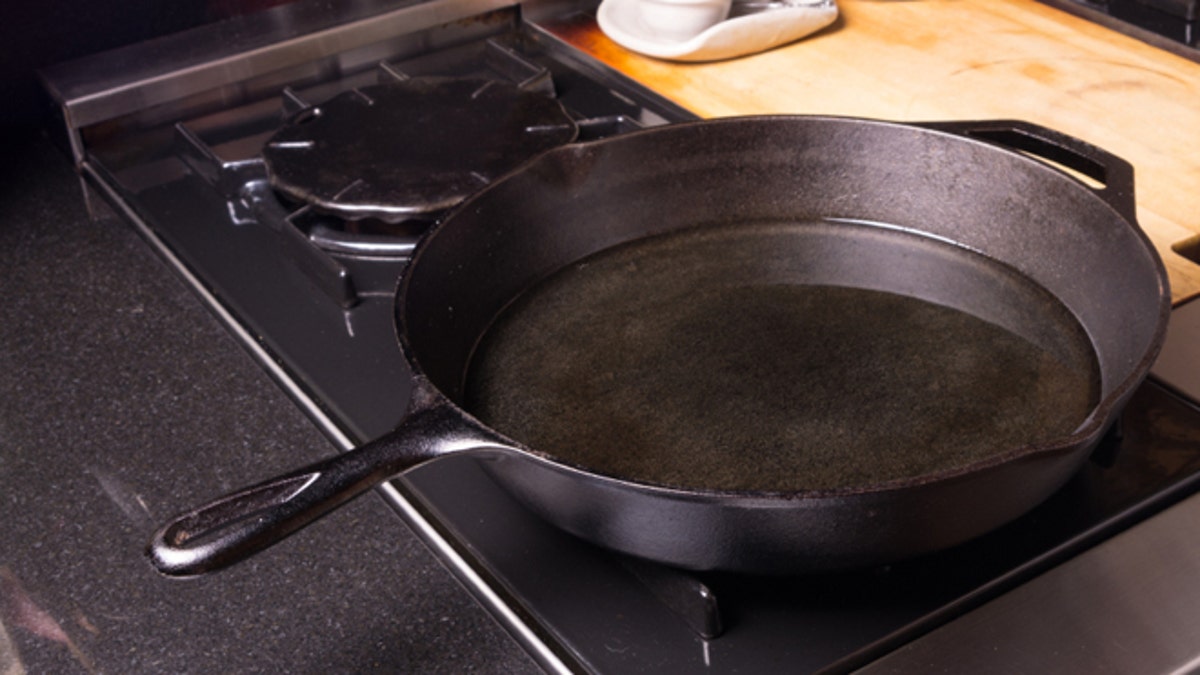 Cast iron skillet or fry pan on stove