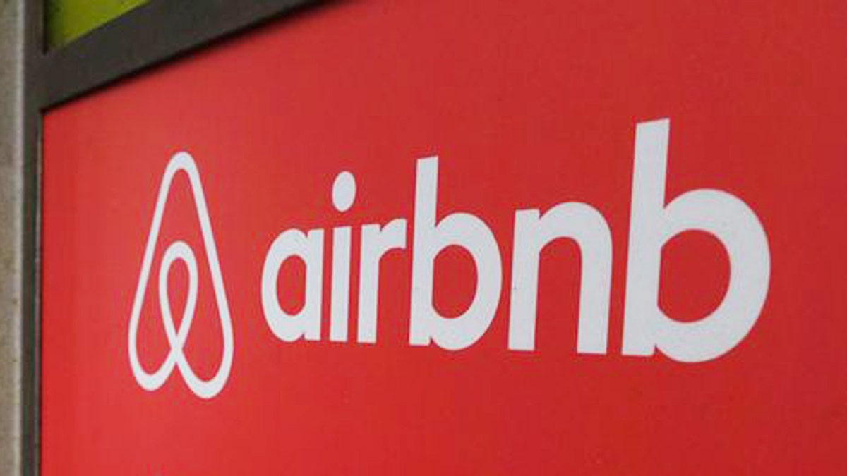 Airbnb logo onscreen