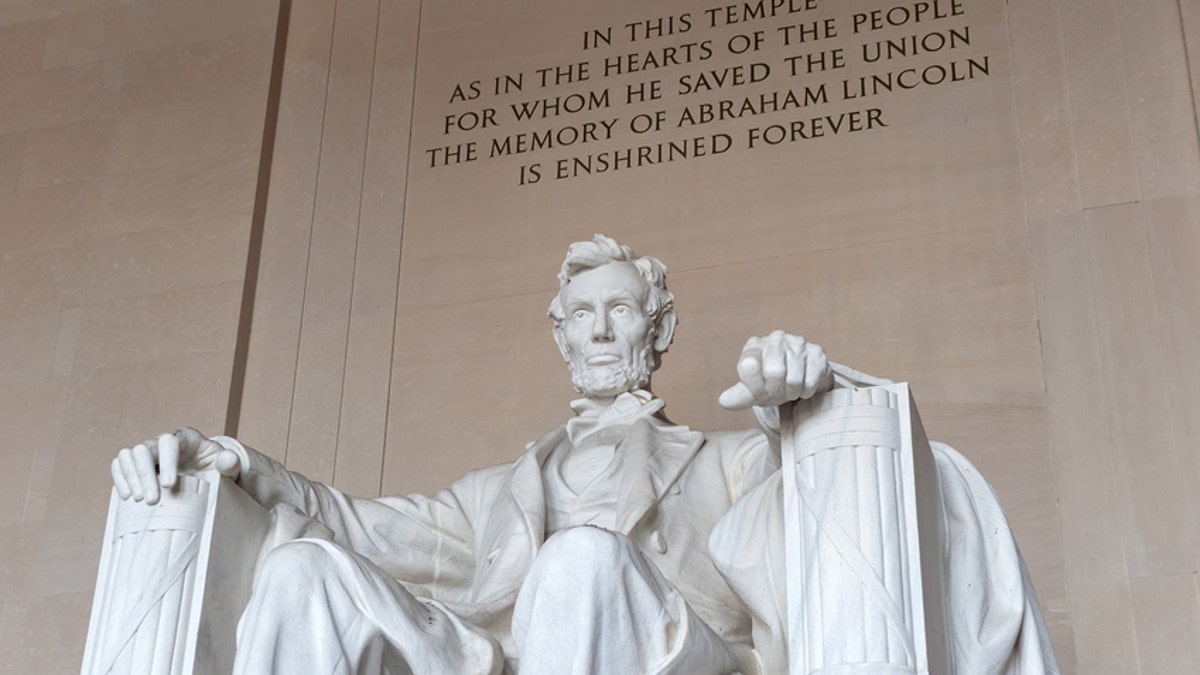 Abraham Lincoln Memorial in Washington DC, United States of America. National Landmark, famous tourist place