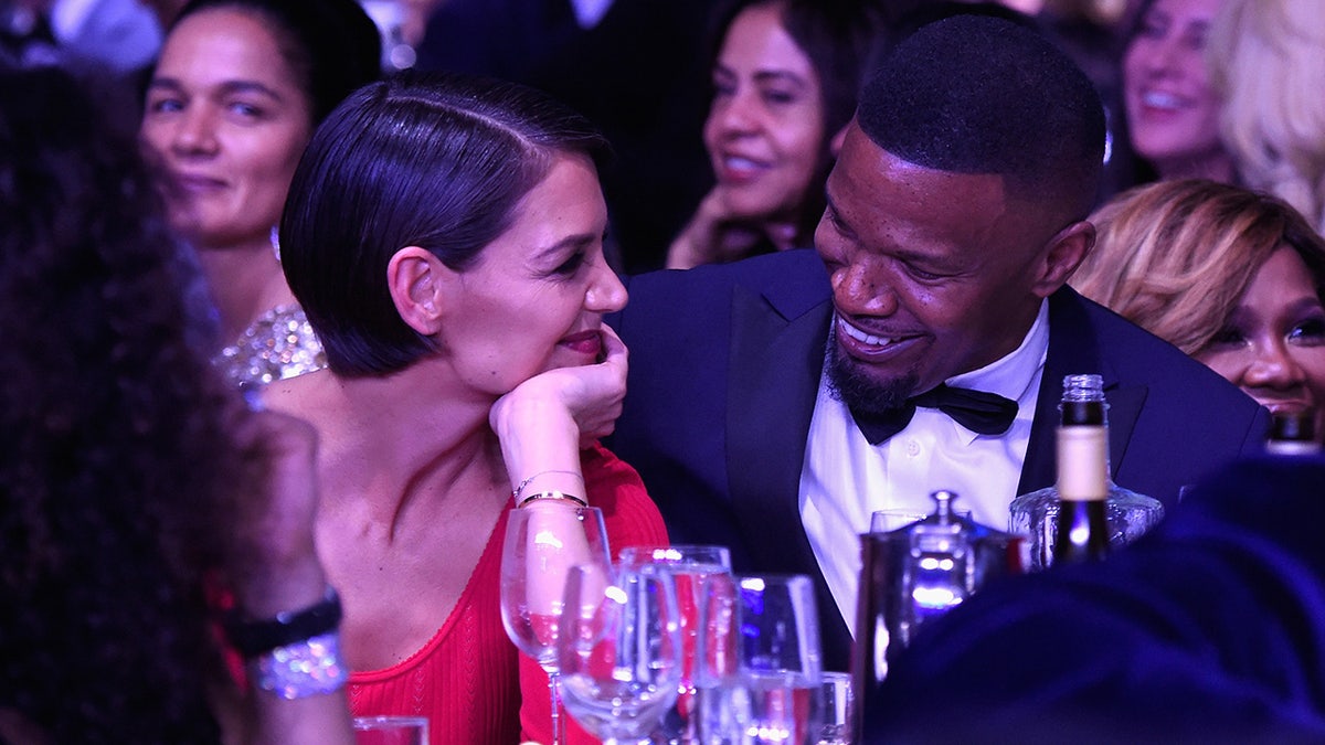 NEW YORK, NY - JANUARY 27:  Katie Holmes and Jamie Foxx attend the Clive Davis and Recording Academy Pre-GRAMMY Gala and GRAMMY Salute to Industry Icons Honoring Jay-Z on January 27, 2018 in New York City.  (Photo by Kevin Mazur/Getty Images for NARAS)