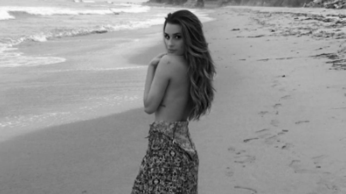 ET ONLY Lea Michele topless