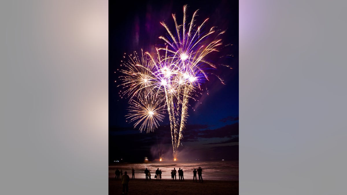 Fireworks on the beach