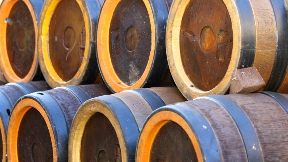 barrels to contain the spirits like brandy or wine cellar