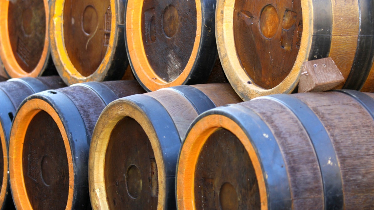 barrels to contain the spirits like brandy or wine cellar