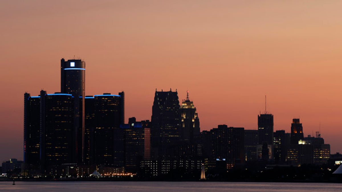 July 18, 2013: The sun sets on Detroit.