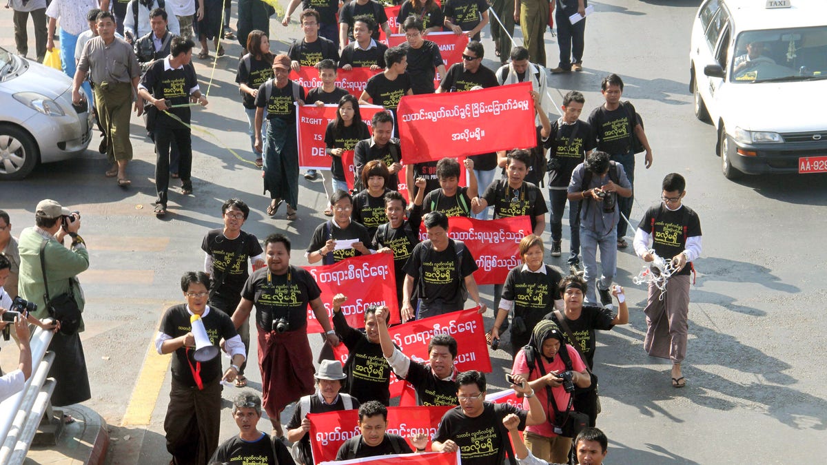 Myanmar Journalist Protest