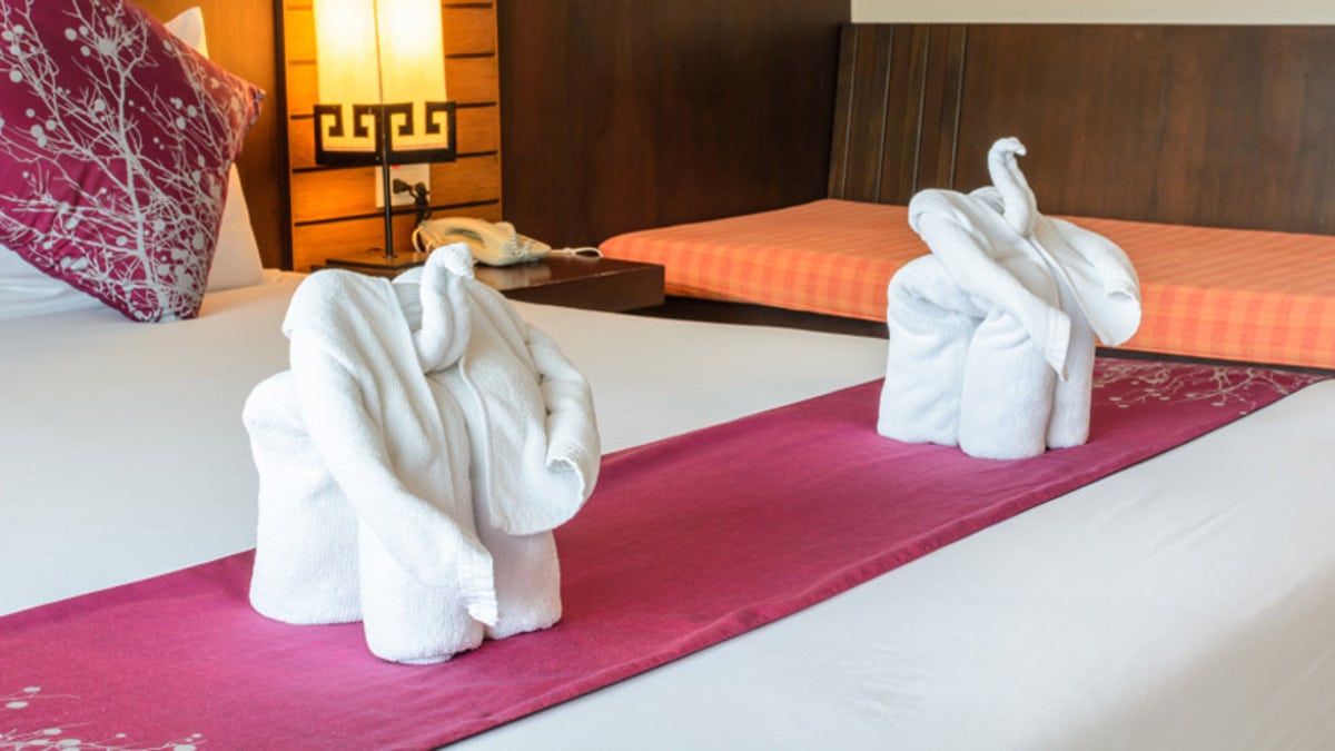 elephant made from towels in the hotel