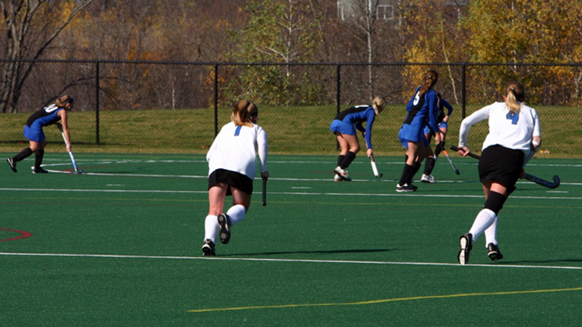 field hockey action