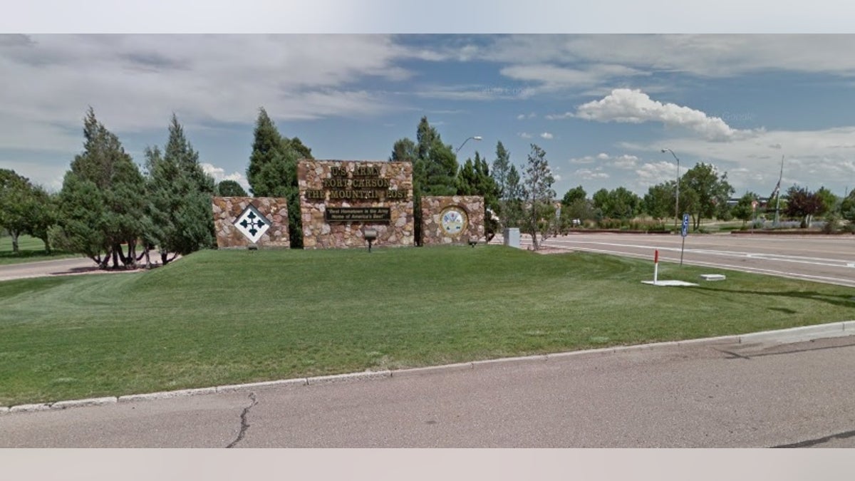 Entrance sign for Fort Carson