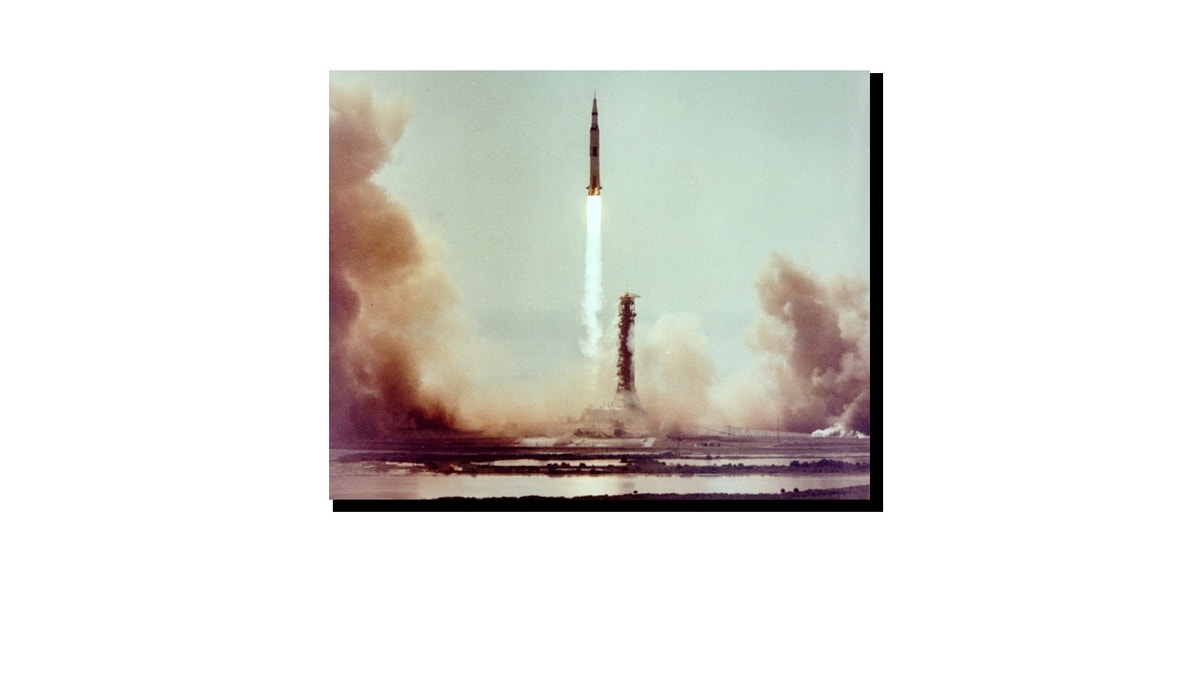 July 16, 1969: This image captures the launch of Apollo 11 on the first manned space mission to land on the Moon.