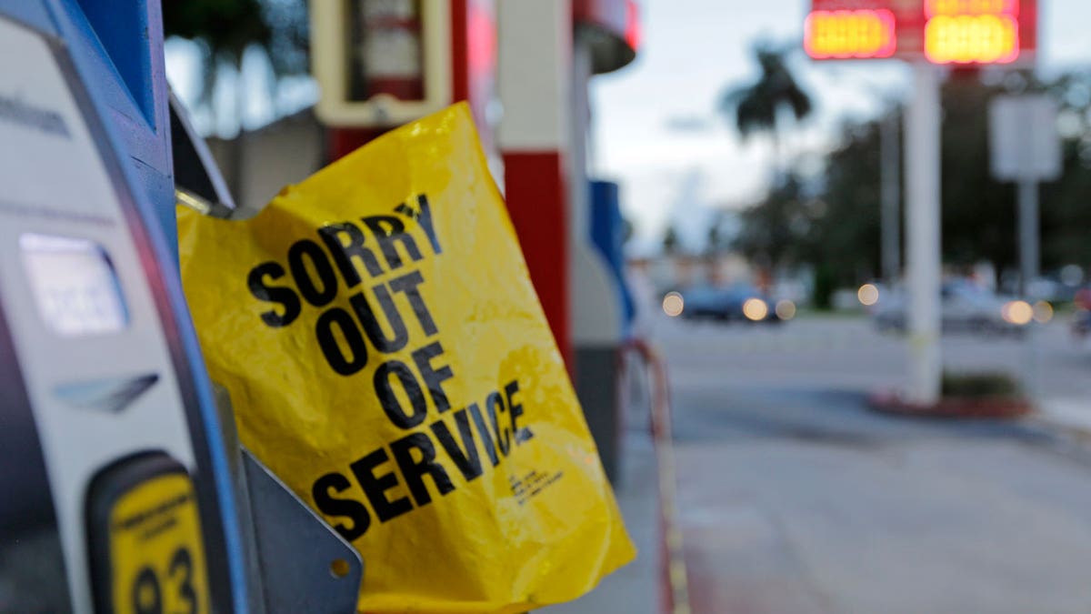 Florida gas station out of order sign Hurricane Irma AP FBN