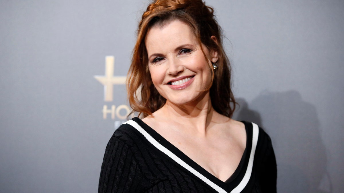 November 14, 2014. Geena Davis poses backstage during the Hollywood Film Awards in Hollywood, California.