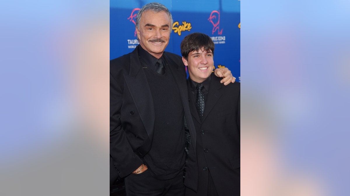 Burt Reynolds and son Quinton during 4th Annual Taurus World Stunt Awards at Paramount Studios in Los Angeles, CA, United States. (Photo by Jon Kopaloff/FilmMagic)