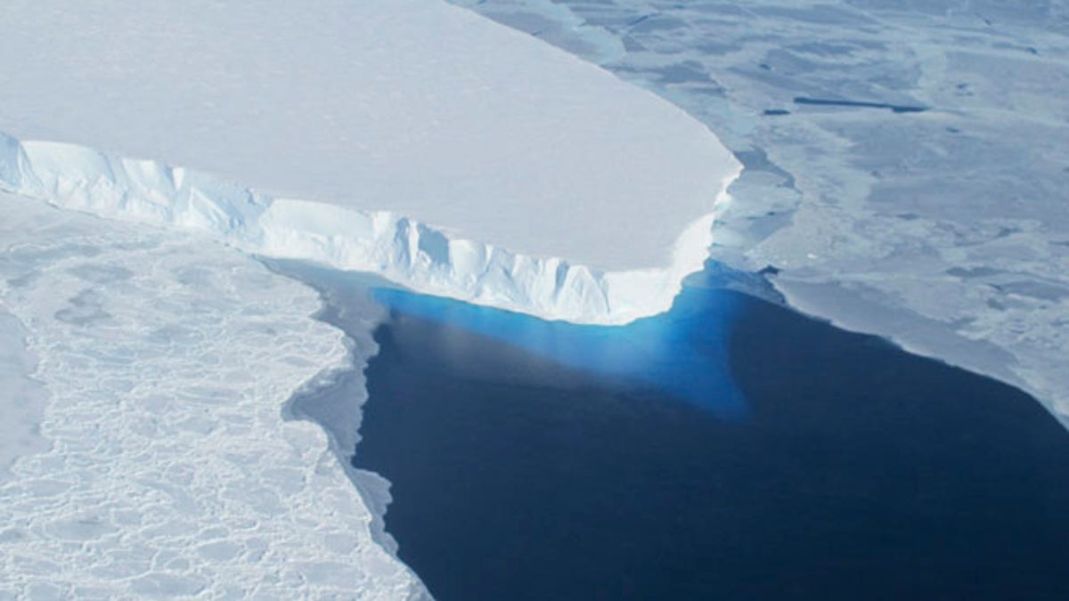 The Thwaites Glacier in Antarctica is seen in this undated NASA image.
