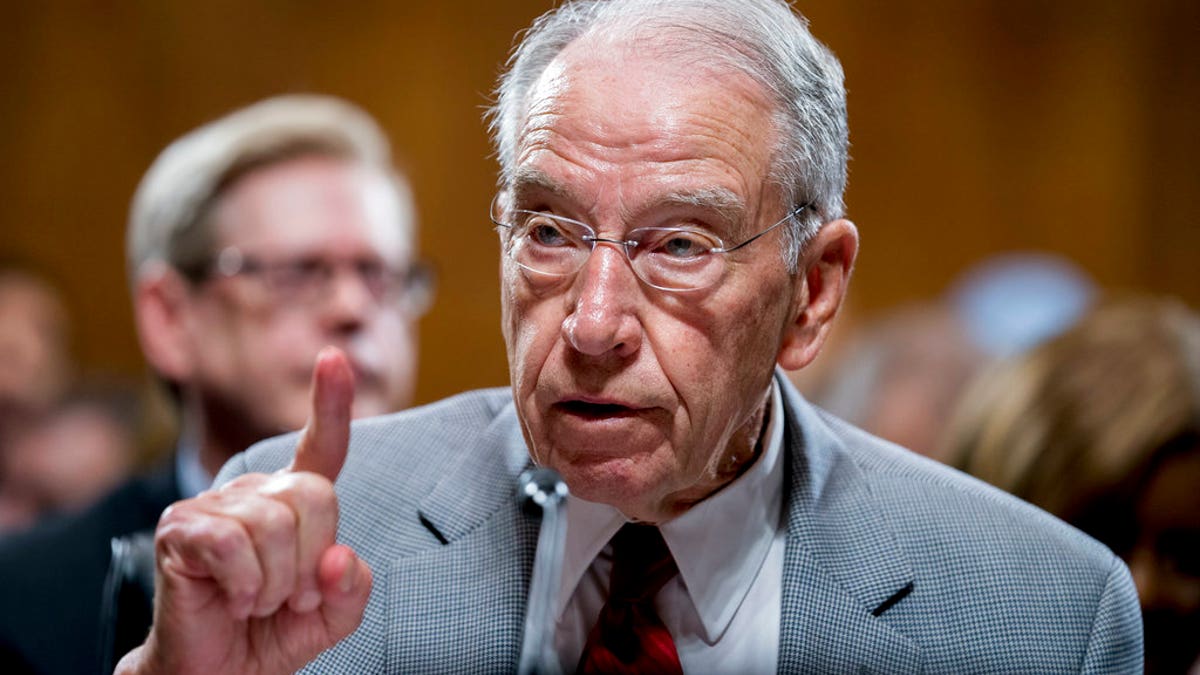 FILE - In this Thursday, Sept. 13, 2018 file photo, Senate Judiciary Committee Chairman Chuck Grassley, R-Iowa, speaks during a Senate Judiciary Committee markup meeting on Capitol Hill, in Washington. Senate Republicans are bringing in Arizona prosecutor Rachel Mitchell to handle questioning about Christine Blasey Ford's allegations of sexual assault against Kavanaugh at the Senate Judiciary Committee hearing Thursday, Sept. 27, 2018. A news release from Grassley's office describes Mitchell as 