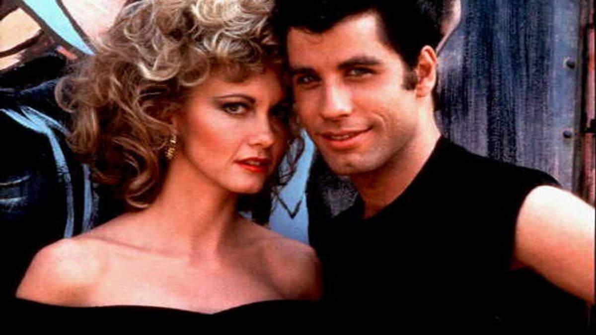 Olivia Newton-John, left, and John Travolta in 