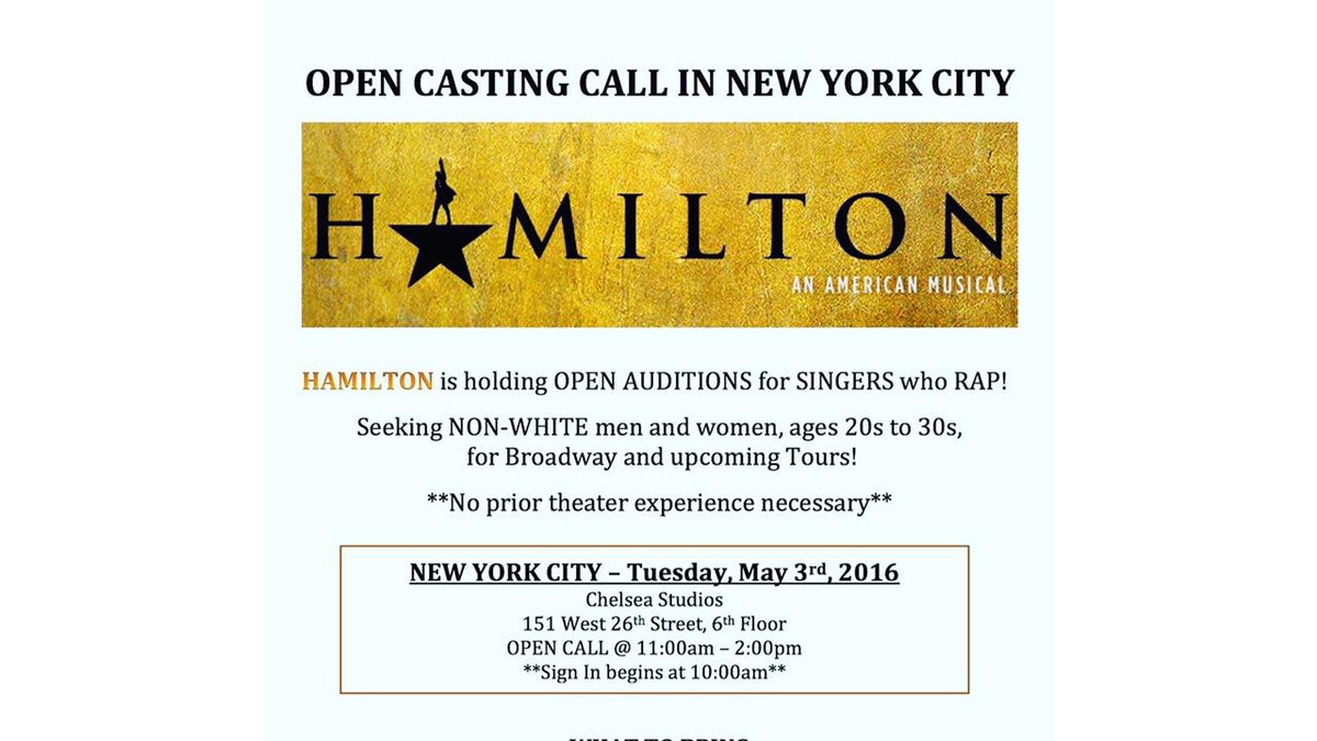 Hamilton casting call
