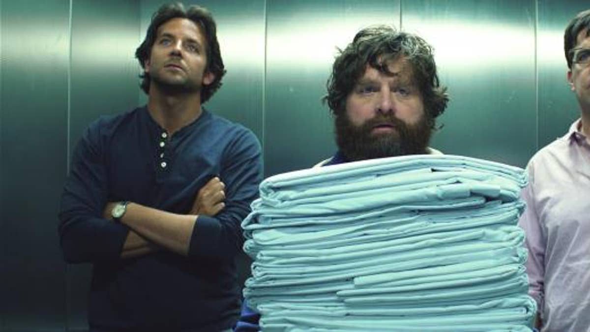 L-R: Bradley Cooper as Phil, Zach Galifianakis as Alan, and Ed Helms as Stu