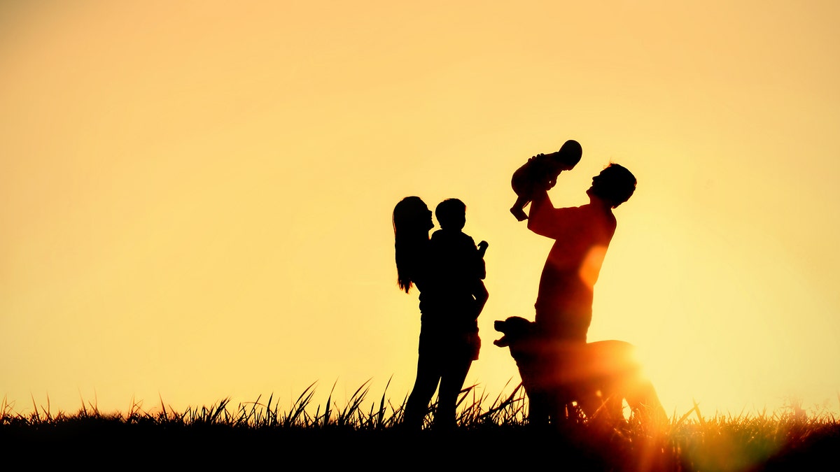 happy family silhouette istock