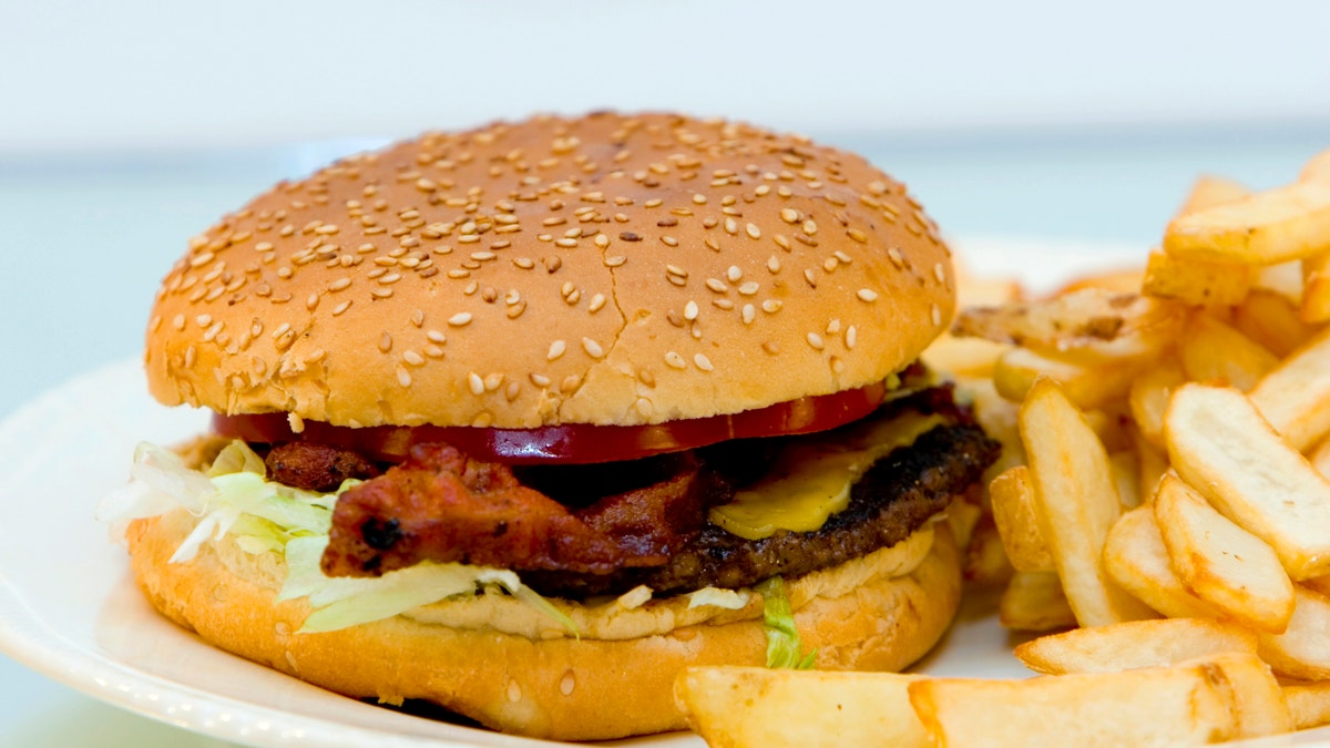 burger and fries