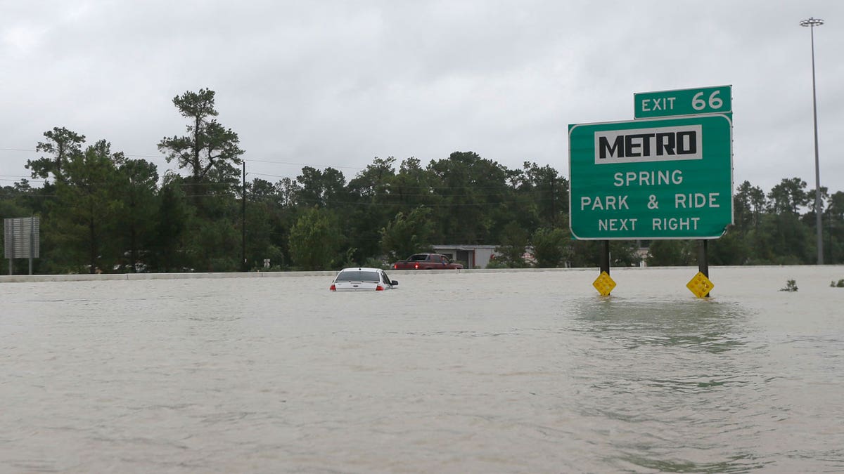 Hurricane Harvey flooded parking lot AP FBN