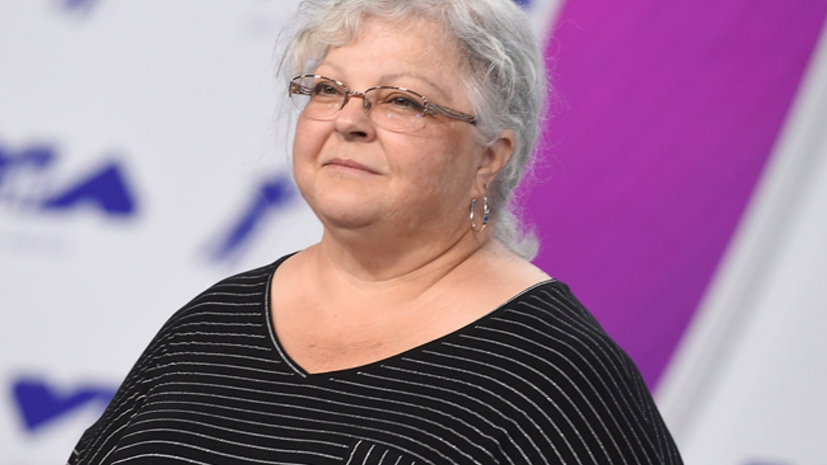 Susan Bro, mother of Heather Heyer, arrives at the MTV Video Music Awards at The Forum on Sunday, Aug. 27, 2017, in Inglewood, Calif. Heyer was killed in Charlottesville, Va., after a car crashed into demonstrators protesting a white supremacy rally. (Photo by Jordan Strauss/Invision/AP)