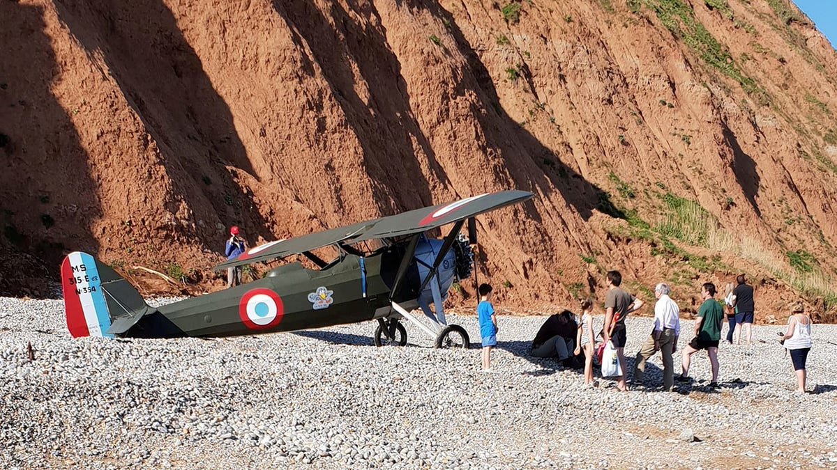 WWI-era Plane Makes Emergency Landing On Beach In Front Of Stunned ...