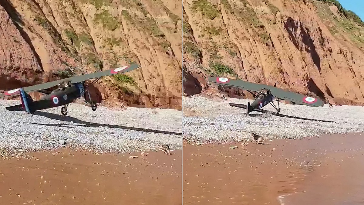 plane lands on beach swns