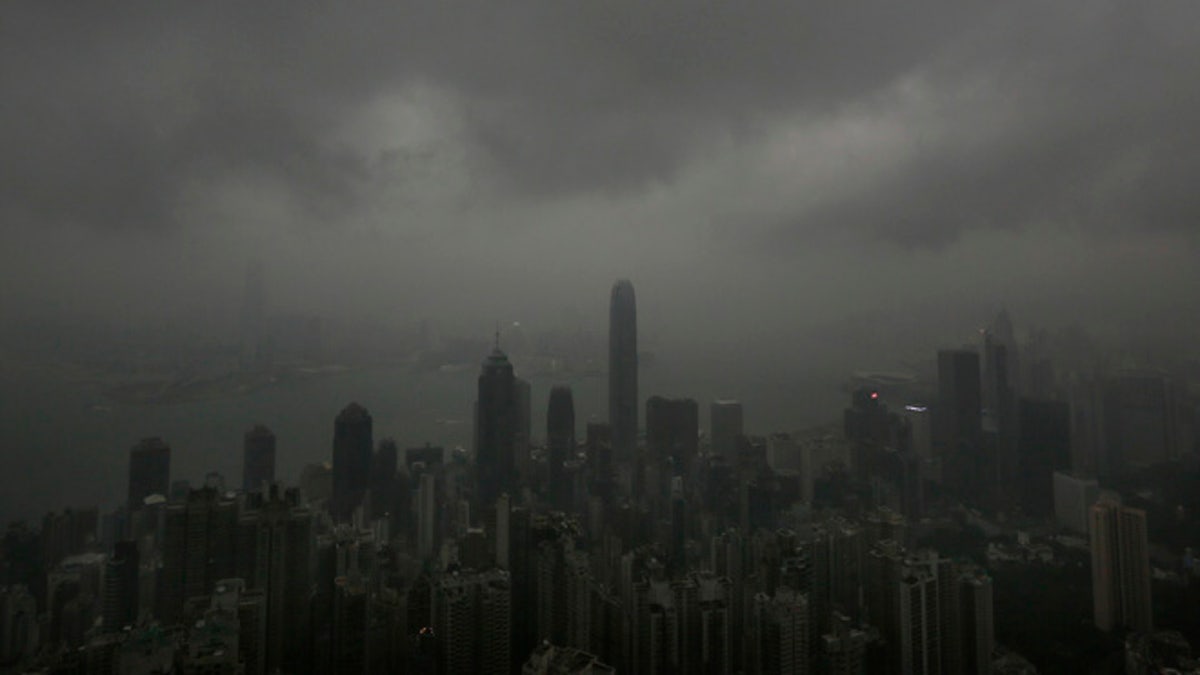 APTOPIX Hong Kong Asia Storm