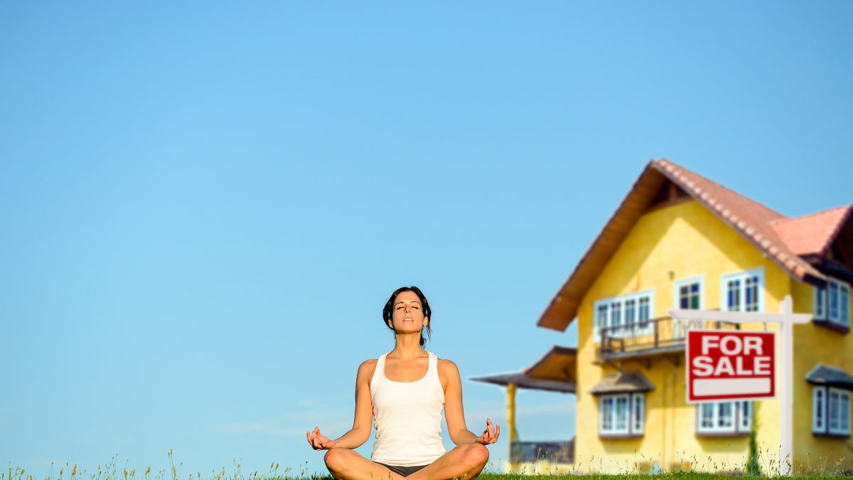 Woman doing yoga relaxing outdoor