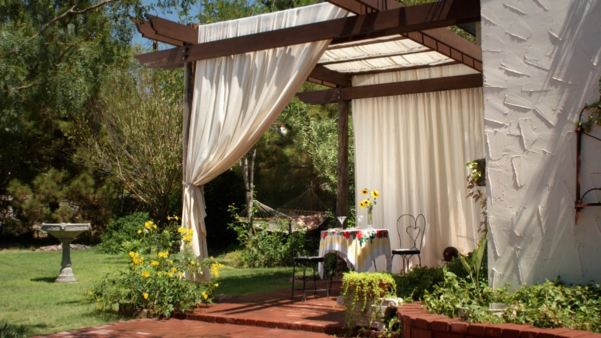 Patio with Canvas Curtains