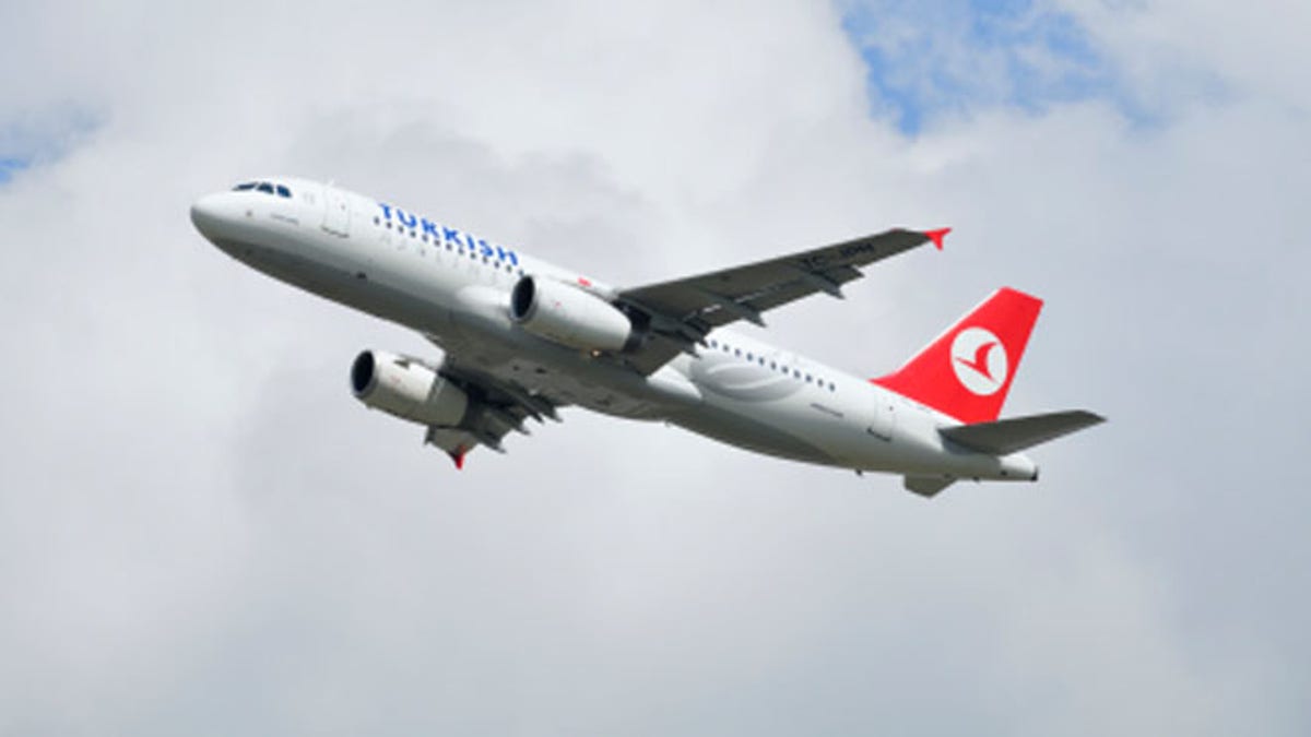 Turkish airlines plane taking off