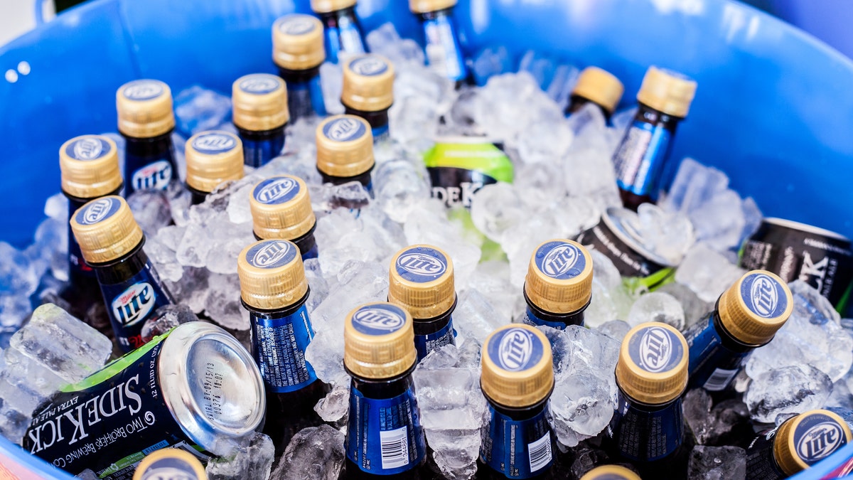 Chicago, USA - June 15, 2013: Miller Lite and SideKick Extra Pale Ale on Ice for a Party