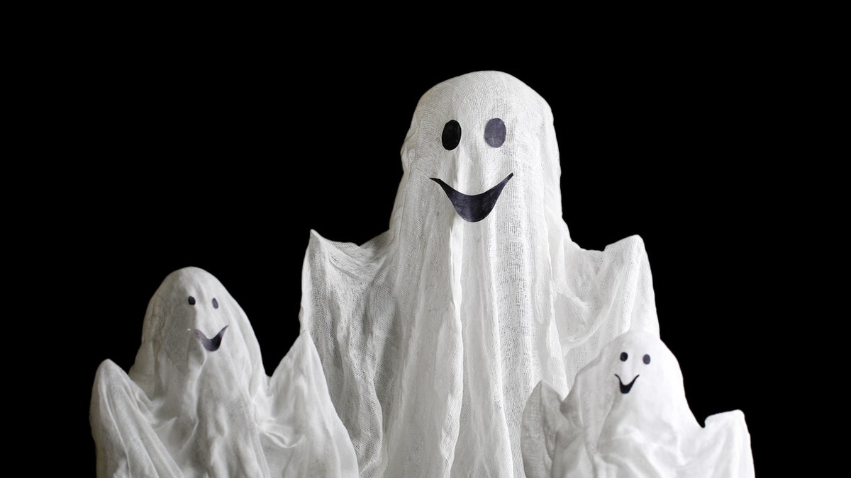 A picture of Halloween ghosts