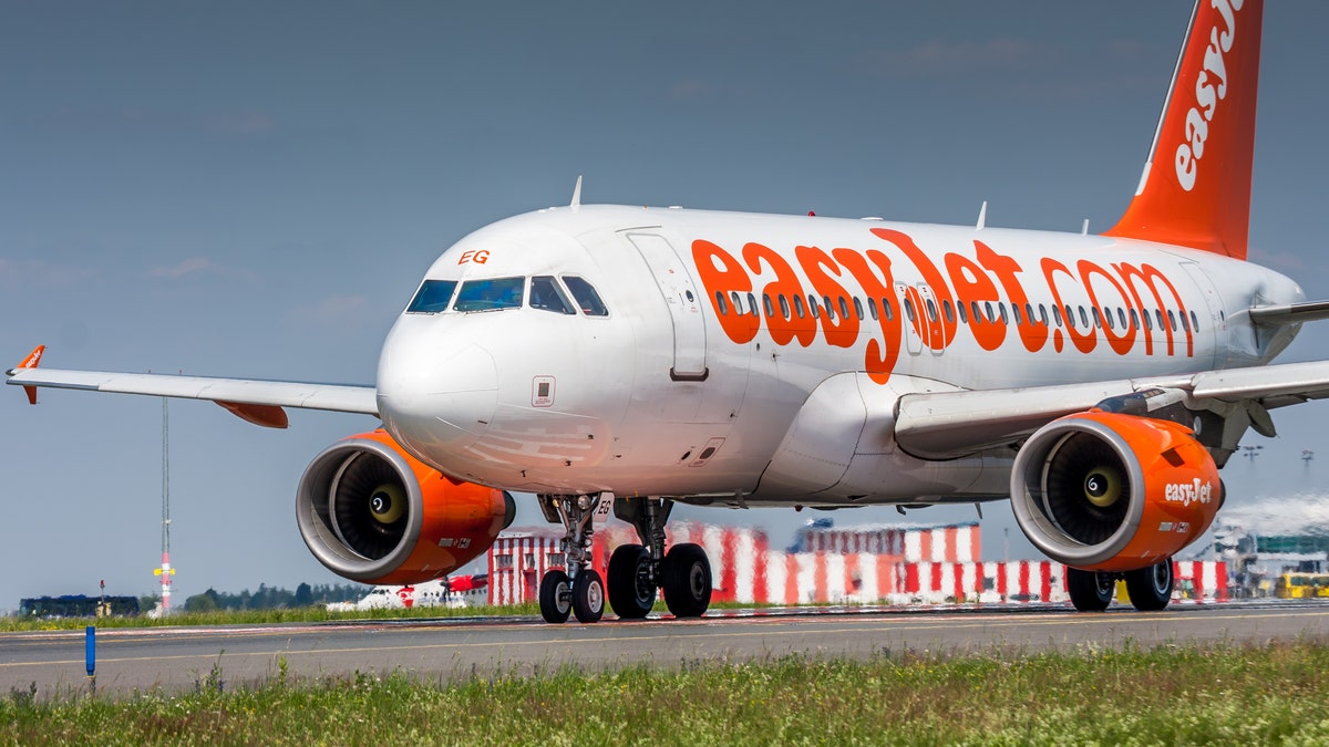 Prague, Czech Republic - July 1, 2015: Airbus A320 of EasyJet. Image was taken at Vaclav Havel airport.