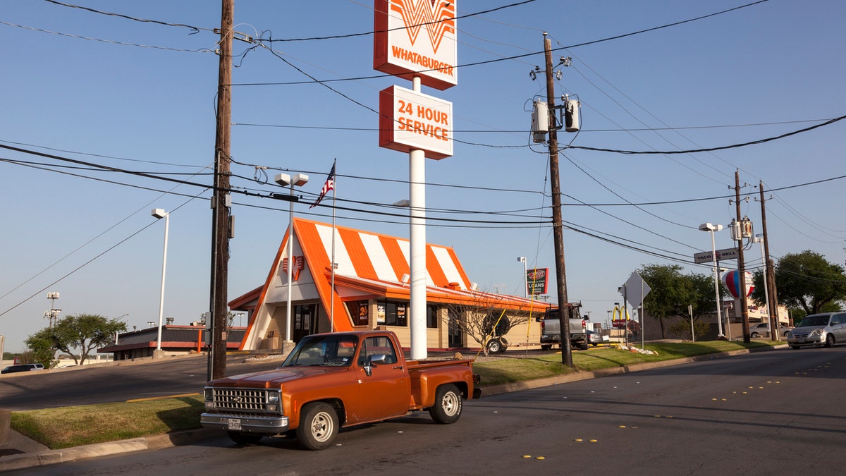 Fort Worth, Tx, USA - April 6, 2016: American fast food chain restaurant Whataburger in Fort Worth, Texas, United States