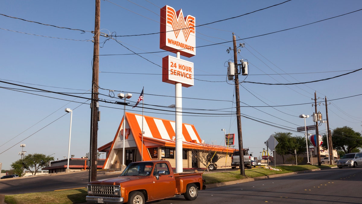 Fort Worth, Tx, USA - April 6, 2016: American fast food chain restaurant Whataburger in Fort Worth, Texas, United States