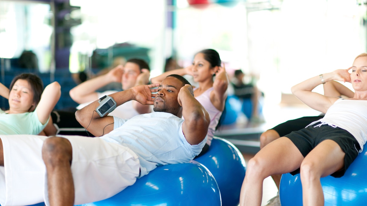 Group of people in work out class