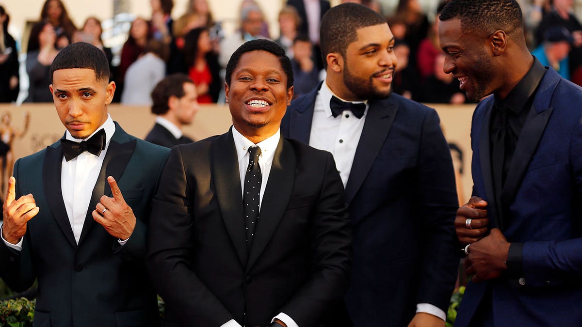 'Straight Outta Compton' actor Jason Mitchell (second from left). 