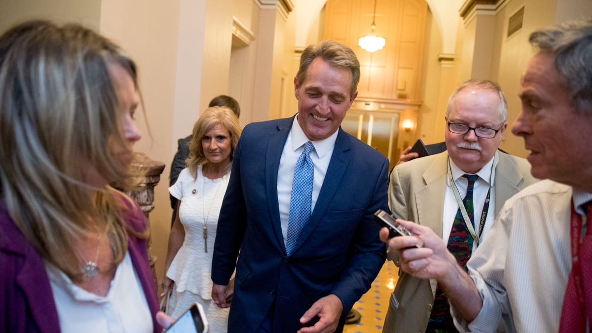 Jeff Flake in Senate hallway AP FBN