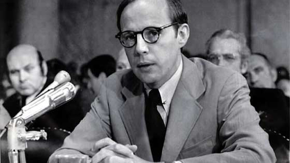 John Dean, former counsel to President Nixon, testifies during Senate Watergate hearing.